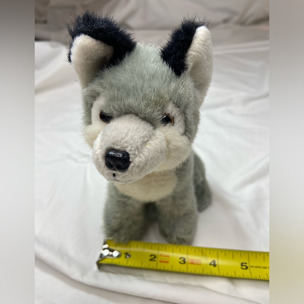 Siberian Husky Puppy Stuffed Plush Grey and Cream Animal - Picture 7 of 9